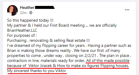 Client Success - "all made possible because of Viktor Jiracek"